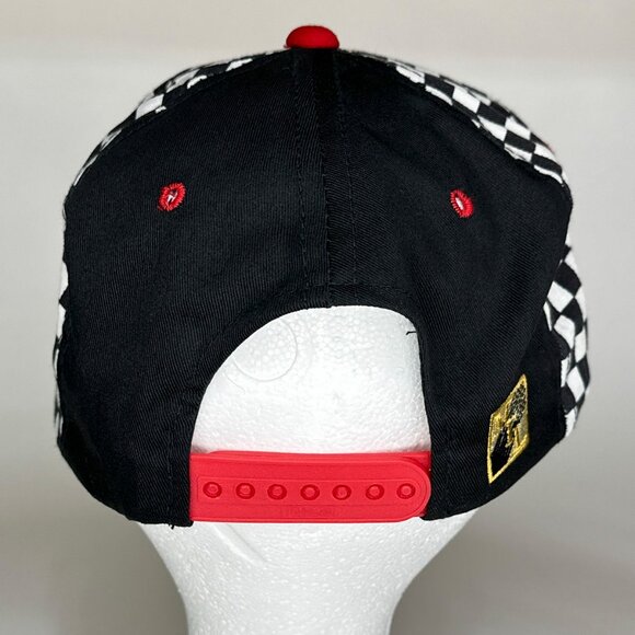 VTG Winston Cup NASCAR Black Red Snapback Cap Eagle B/W Checkered Sides - Picture 4 of 15